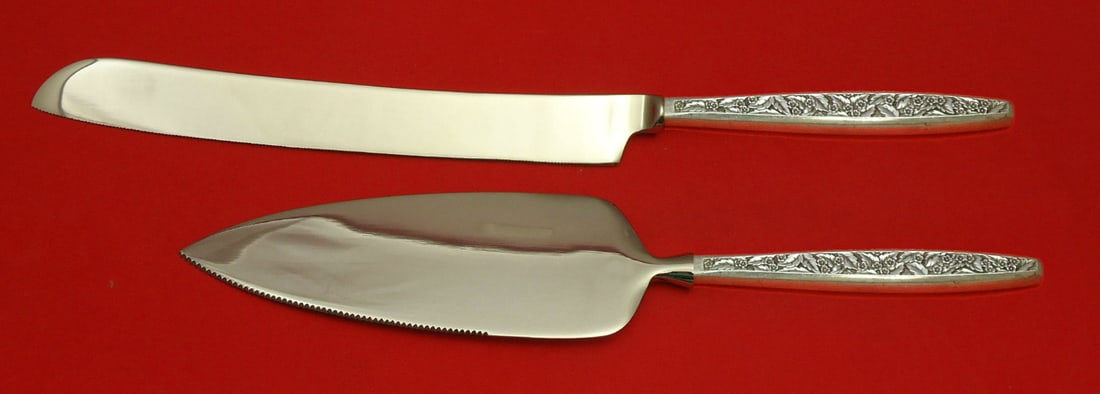 Valencia International Sterling Silver Wedding Cake Set 2pc (1 of 1)