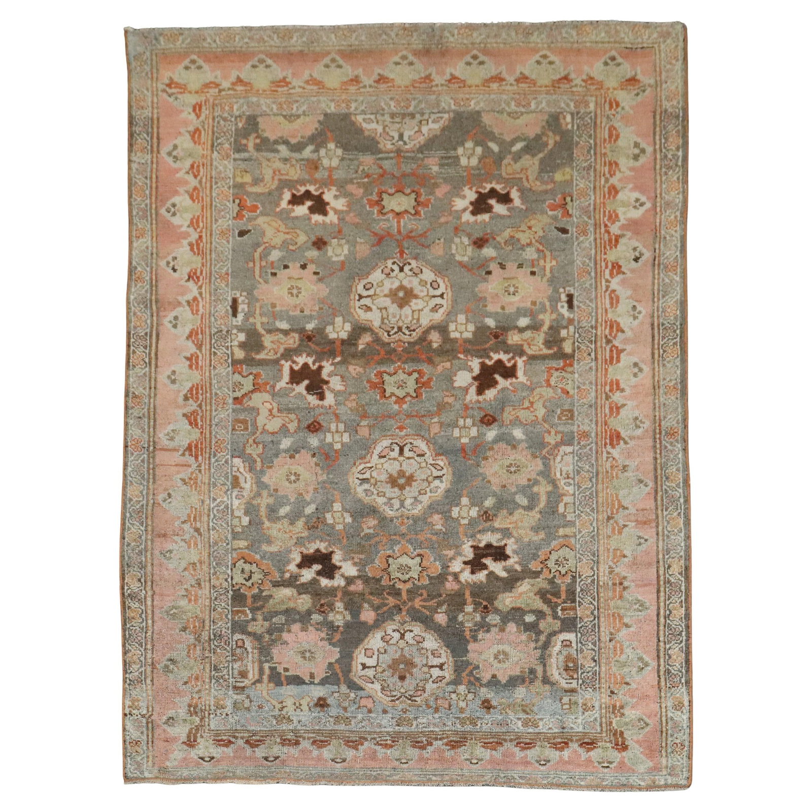 Rustic Zabihi Collection Persian Malayer Bibikabad Rug 50 x 72 Hand-Woven Wool Iran Circa 1920 (1 of 8)