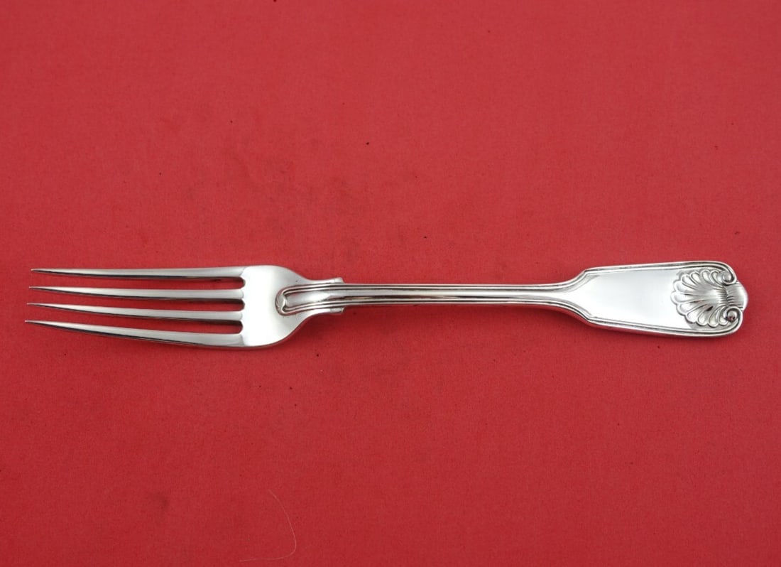 CJ Vander Fiddle Thread Shell Sterling Silver Dinner Fork 8" c. 2000 (1 of 3)