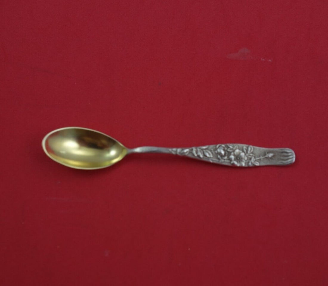 Tiffany & Co. Vine Sterling Silver Demitasse Spoon Wild Rose Motif 4in (1 of 4)