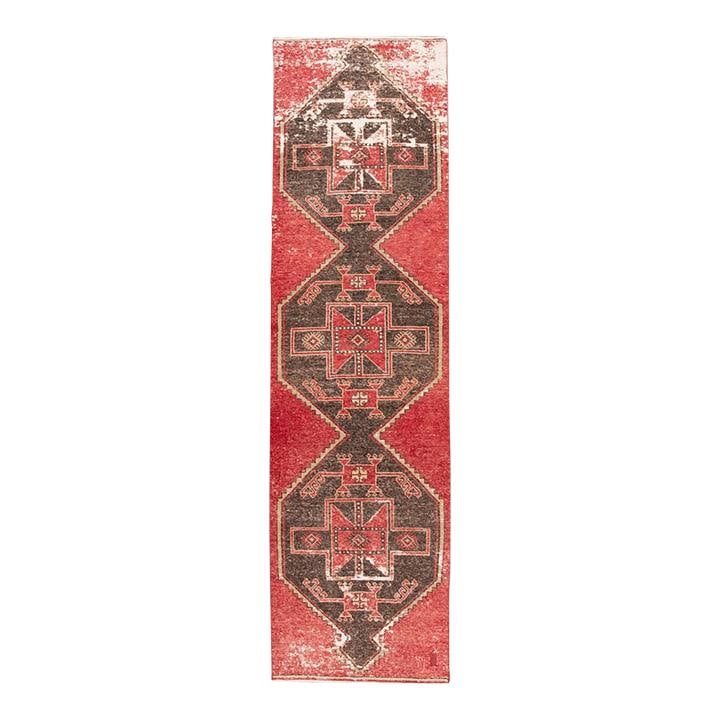 Vintage Turkish Wool Runner Red Geometric Design 3'1" x 11': Vintage Turkish Wool Runner Red Geometric Design 3'1" x 11' This stunning Vintage Turkish handmade wool runner features a vibrant red field embellished with a captivating all-over geometric design in