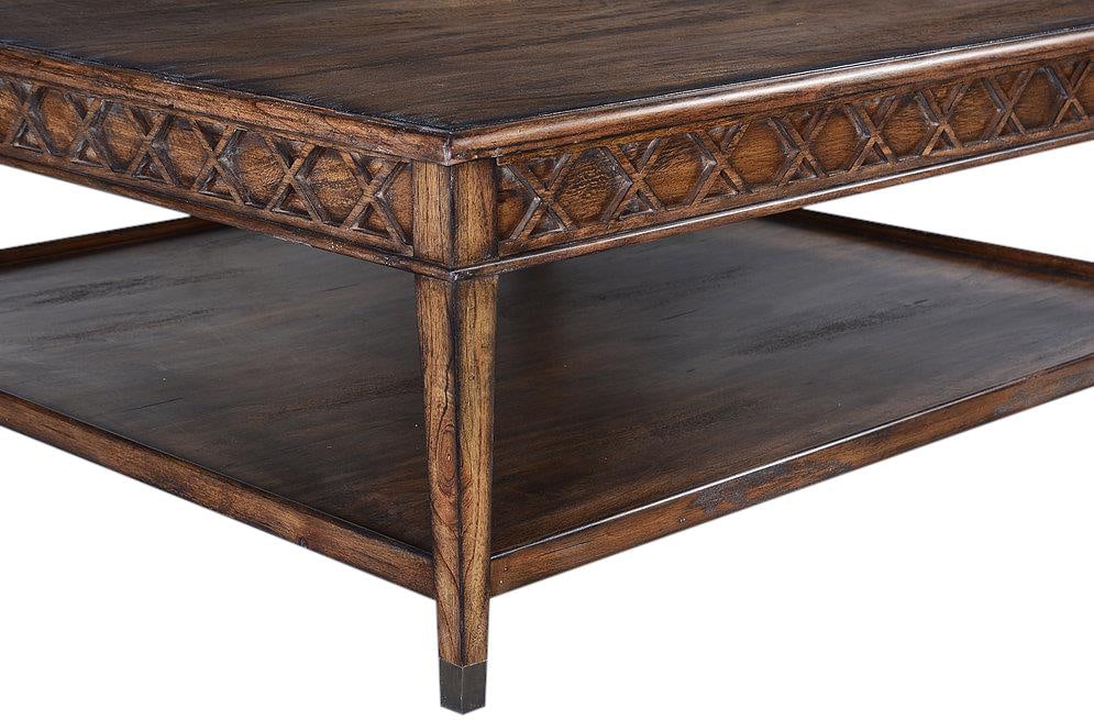 Rustic Pecan Transitional Coffee Table with Storage - 3