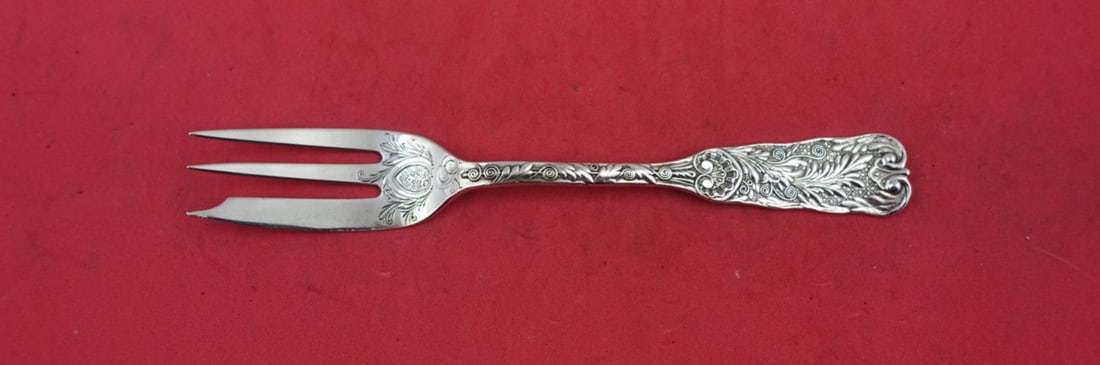 Gorham Saint Cloud Sterling Silver 6" Pastry Fork Bright-Cut 3-Tine (1 of 2)