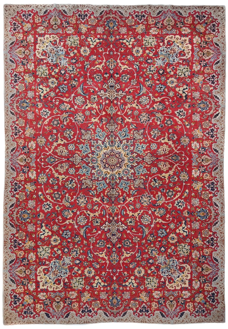 Unique Vintage Handmade 10x13 Floral Oriental Rug Wool Carpet (1 of 13)