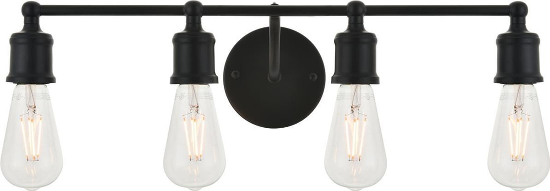 Elegant Lighting Serif Mid-Century Modern Black Wall Sconce UL-Listed (1 of 1)