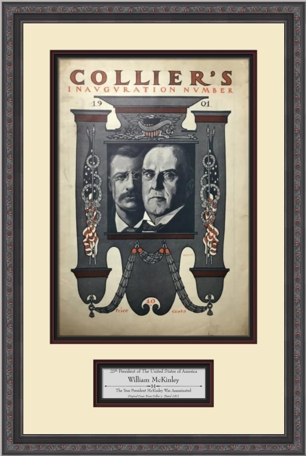 1901 Framed Collier's Newspaper McKinley Assassination with Engraving (1 of 3)