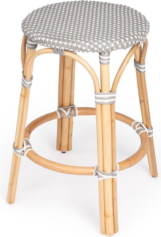 Butler Coastal Round Rattan Counter Stool Natural Finish 24H 16W 16D (1 of 5)