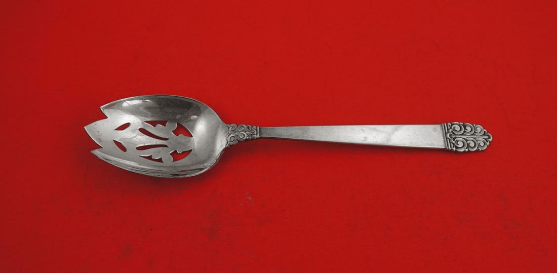 International Silver Northern Lights Sterling Silver Slotted Spoon 8.5" (1 of 2)