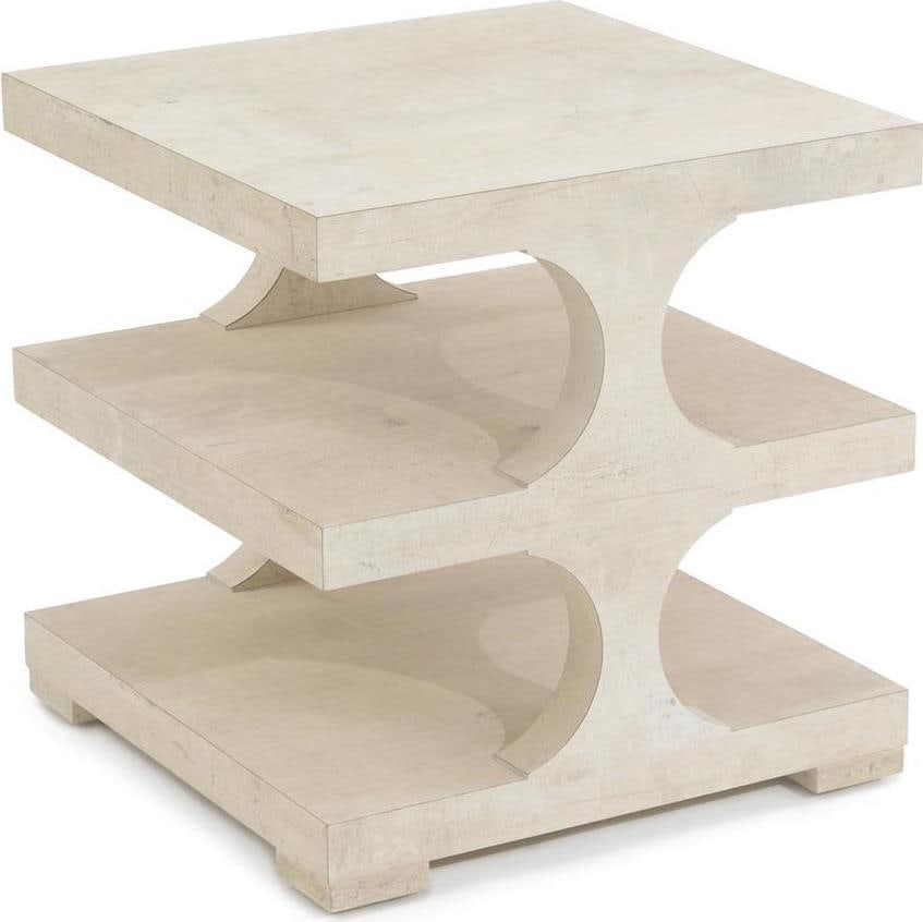 Loftus Deco Style 3-Tier End Table by John-Richard Tiza Gesso Finish (1 of 2)