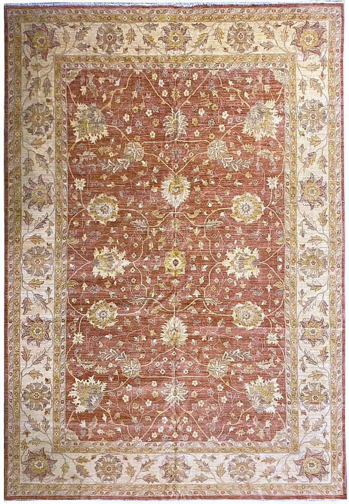 Coral Chobi Peshawar Handmade Wool Rug 11'10 x 15'10 Floral Oriental: Coral Chobi Peshawar Handmade Wool Rug 11'10 x 15'10 Floral Oriental Free continental US Shipping Transform your living space with this stunning Coral Chobi Peshawar Large Rug, expertly handwoven by