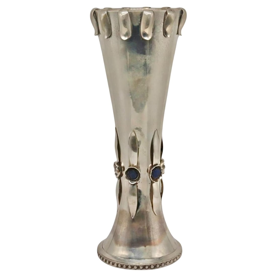 Art Deco Spanish Silver Vase with Lapis Lazuli Accents by Bagues (1 of 8)