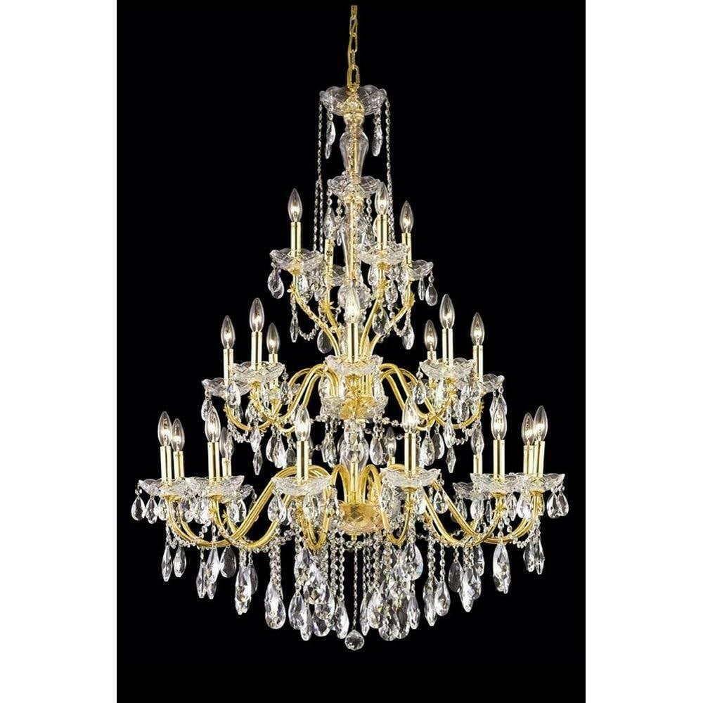 St. Francis 24-Light Gold Crystal Chandelier 49" Modern Elegant Lighting: St. Francis 24-Light Gold Crystal Chandelier 49" Modern Elegant Lighting Enhance your living space with the stunning St. Francis Gold Chandelier, a beautifully designed piece featuring 24 lights that