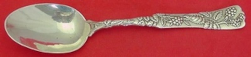 Sterling Silver Soup Spoon Vine Pattern with Raspberry Detail 7.25 Inch (1 of 1)