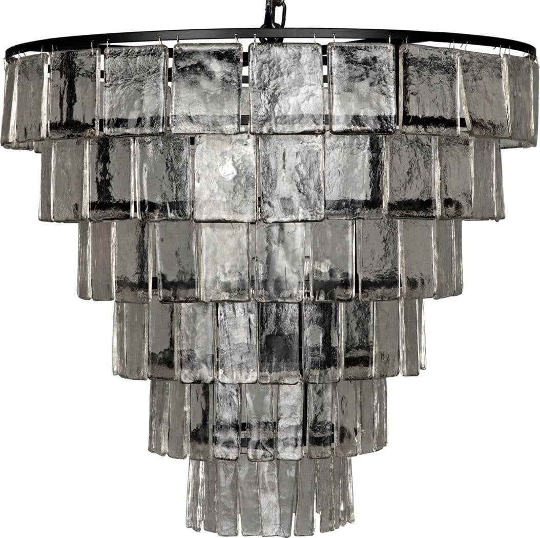 Noir Carnegie 8-Light Handblown Glass and Steel Chandelier in Matte Black (1 of 1)
