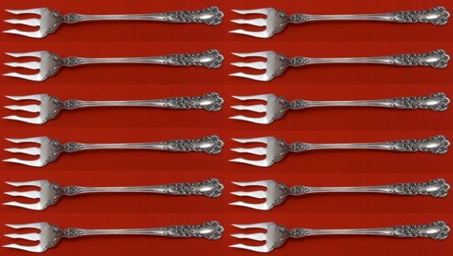 Gorham Buttercup Sterling Silver Cocktail Forks Set of 12 5.5 Inch (1 of 4)