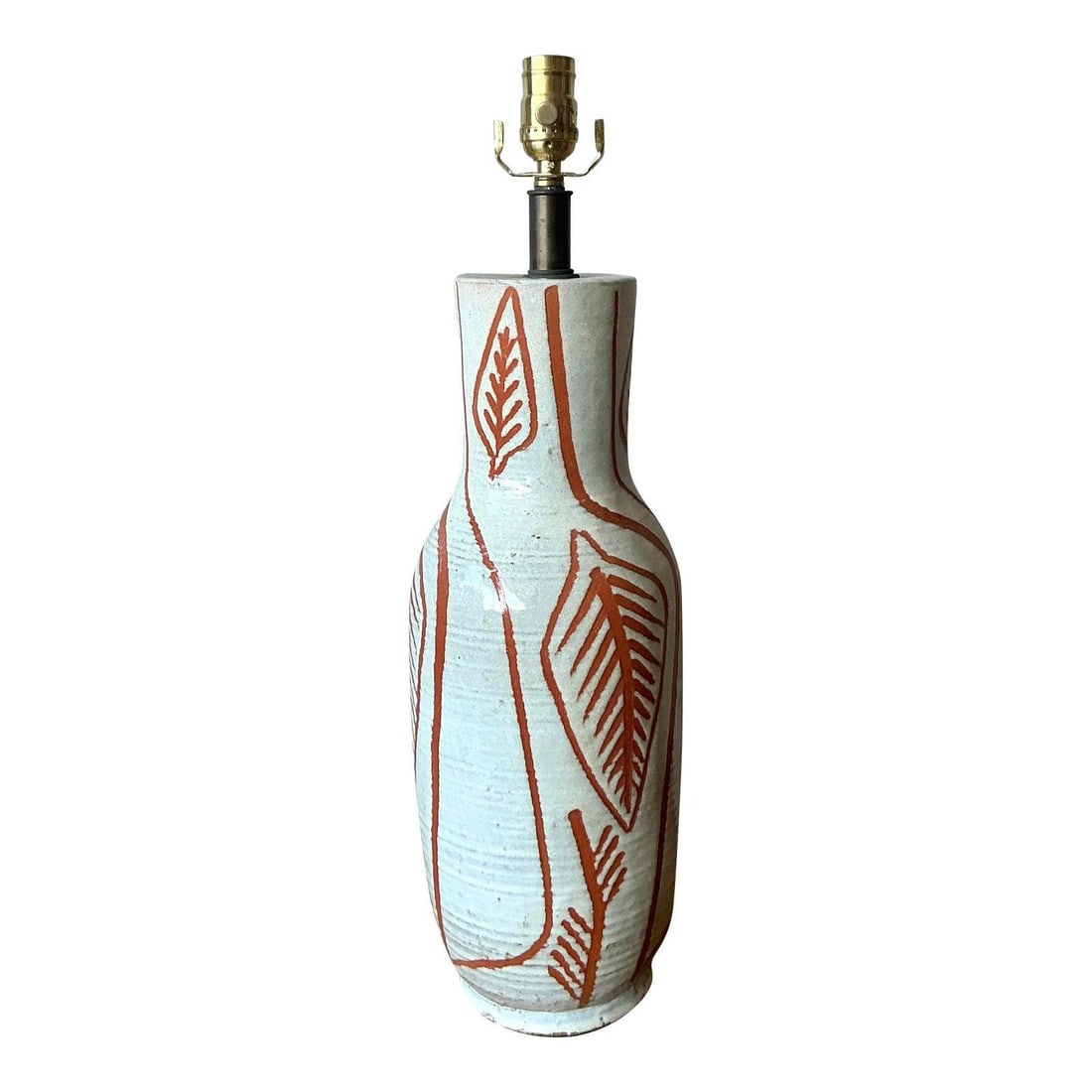 Mid-Century Studio Ceramic Table Lamp With Hand-Painted Bohemian Motifs (1 of 6)