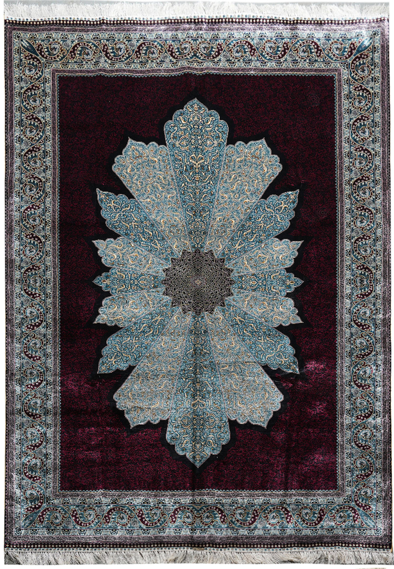 Handmade Silk Rug 6 x 9.5 Paisley Pattern Traditional Design (1 of 12)