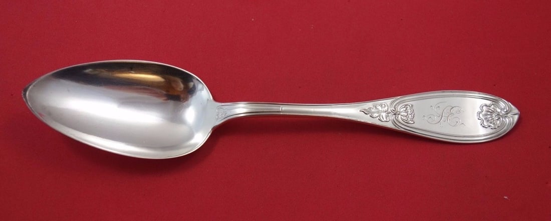 Vanderslice Waterlily Sterling Silver Serving Spoon 8.25 Rare Antique (1 of 1)