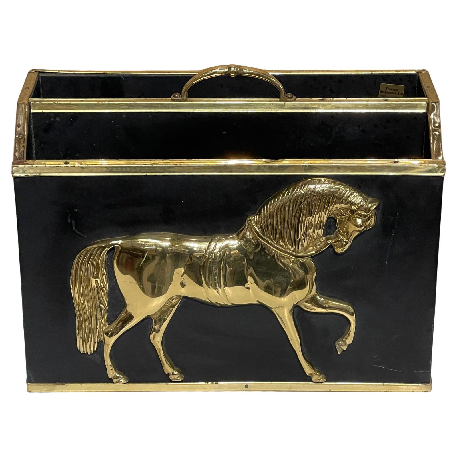 Thomas Blakemore Regency Brass Leather Horse Document Organizer 1970s (1 of 8)
