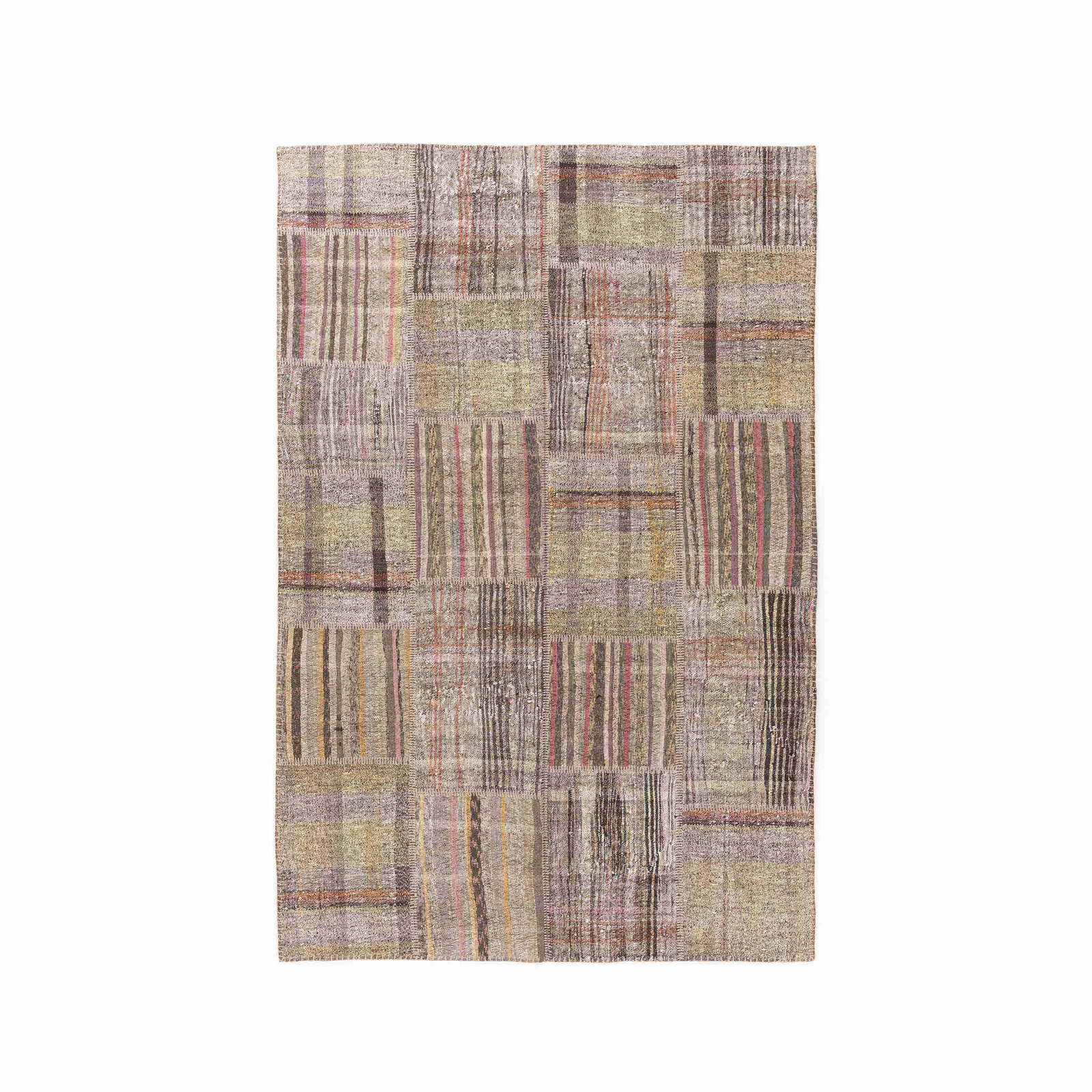 Authentic Handmade Patchwork Carpet Wool on Wool 77.2 x 118.1 (1 of 8)