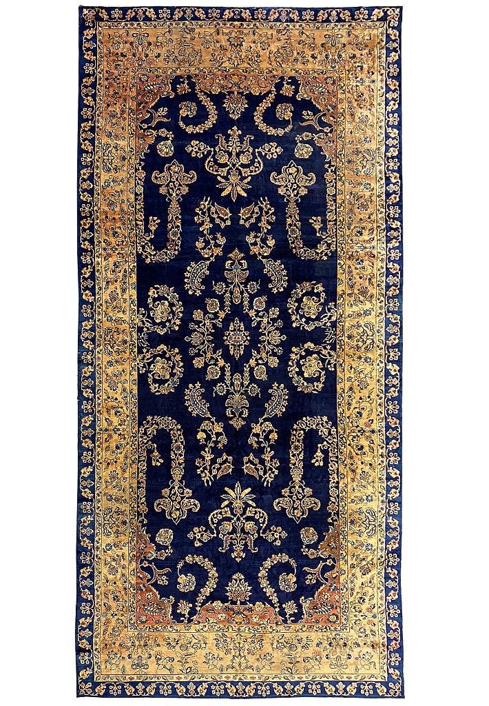 Antique Persian Lavar Runner Rug 8.9 x 19.6 Hand-Knotted Wool (1 of 9)