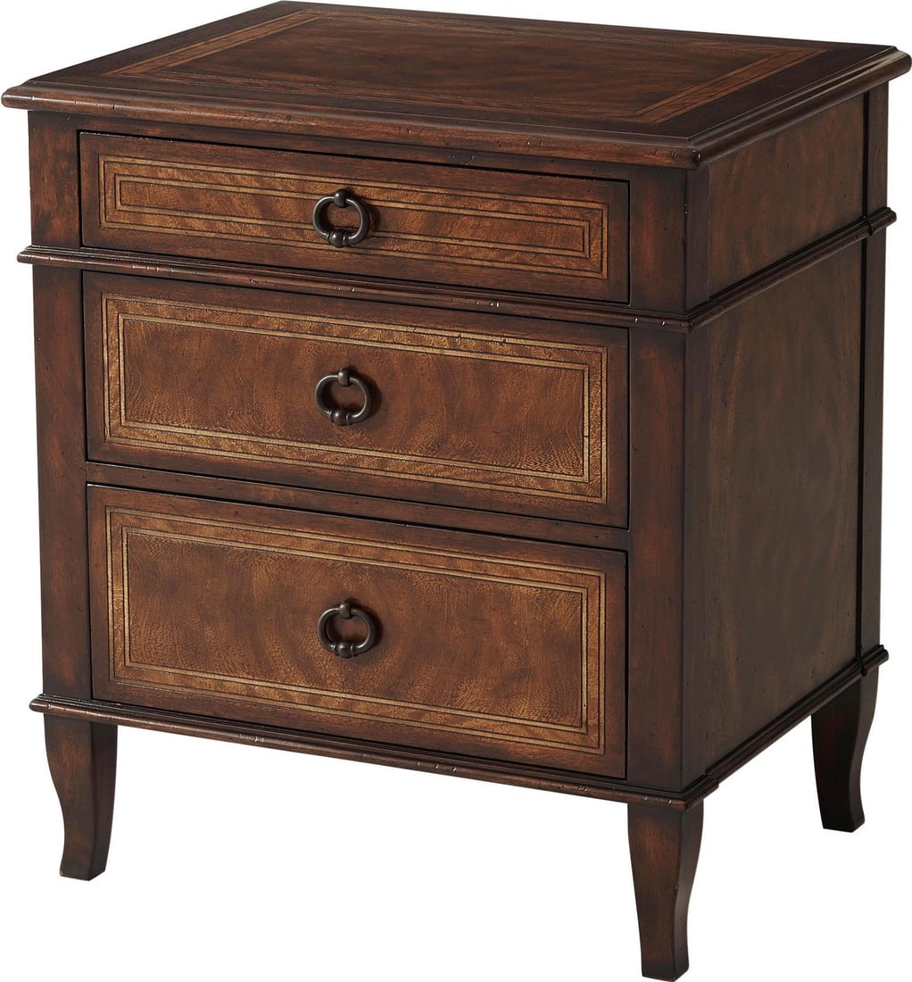 Mahogany Three Drawer Nightstand by Theodore Alexander (1 of 2)