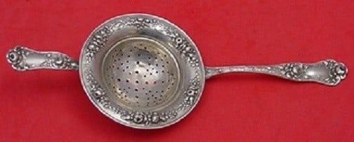 Shiebler American Beauty Sterling Silver Tea Strainer 8" Large Roses (1 of 1)