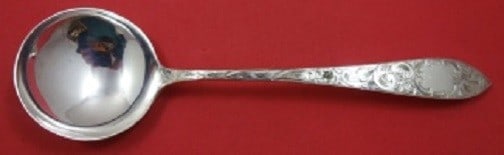 Schofield Sterling Silver Cream Soup Spoon Lorraine 6 1/8 Inch: Schofield Sterling Silver Cream Soup Spoon Lorraine 6 1/8 Inch This exquisite cream soup spoon is part of the Lorraine pattern by Schofield, crafted from high-quality sterling silver. Measuring 6 1/8