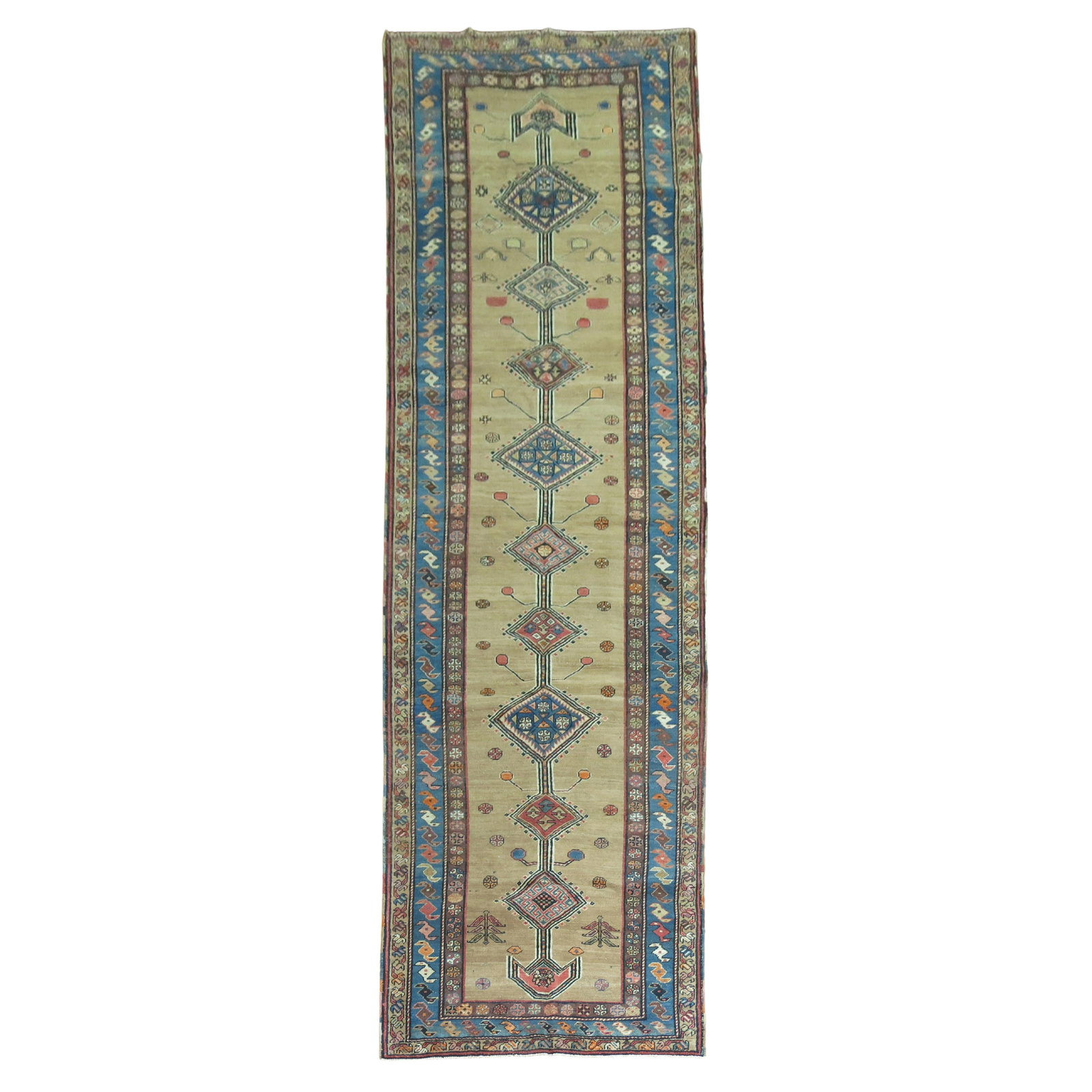 Early 20th Century Persian Kurd Bidjar Wool Runner Bakshaish Style 42 x 161 in (1 of 7)
