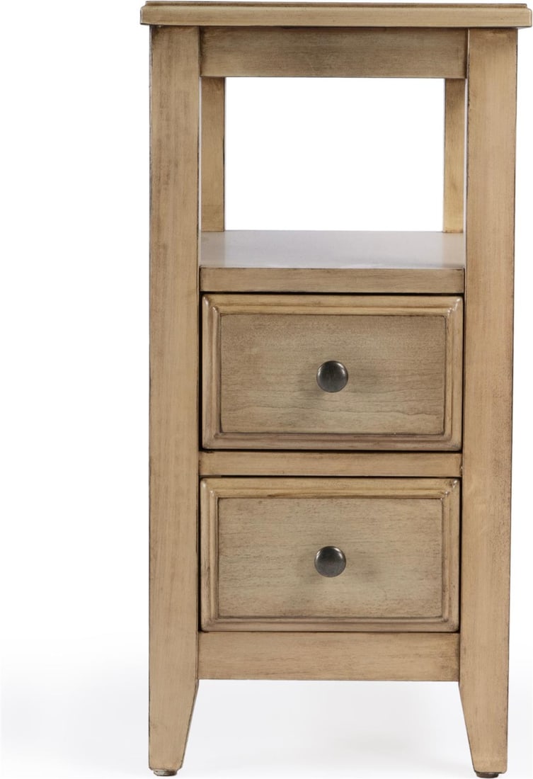 Marcus Collection Rectangular Side Table in Beige Finish - 3