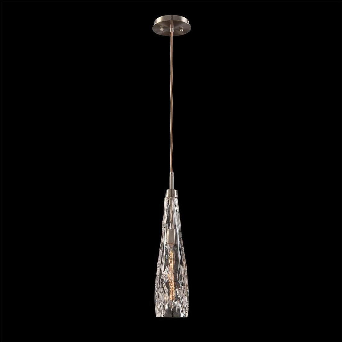 John-Richard Rippled Glass Pendant Light with Edison Bulb (1 of 1)