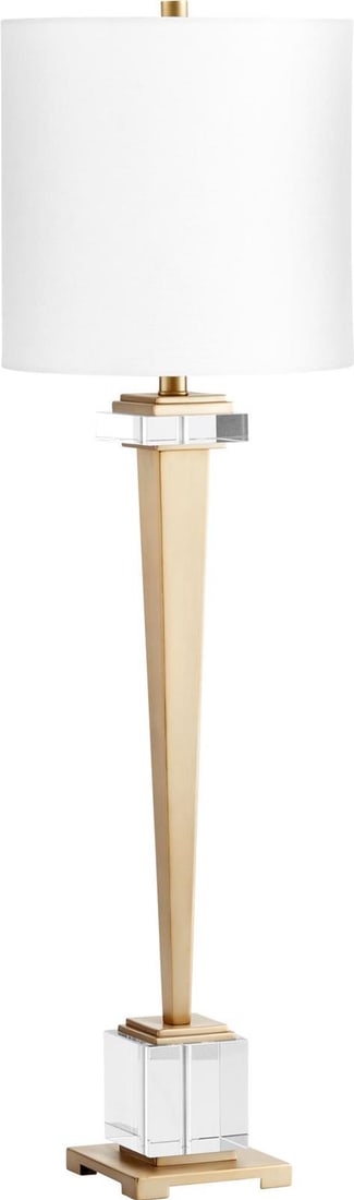 Cyan Crystal Accent Table Lamp Brass Finish Industrial Style (1 of 2)