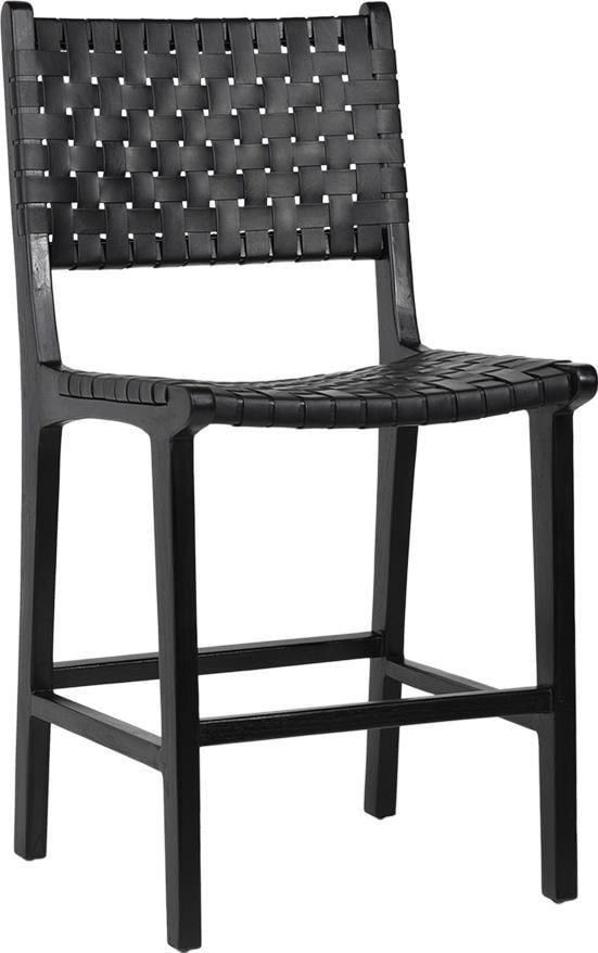 Dale Mid-Century Modern Black Leather Counter Stool (1 of 1)