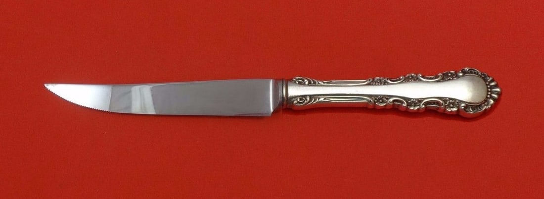 Reed & Barton Georgian Rose Sterling Silver Steak Knife 8.5 Inch (1 of 2)