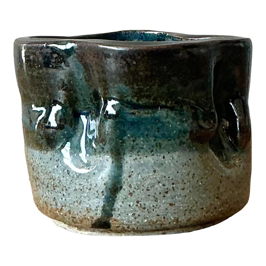Expressive Stoneware Studio Pottery Bowl with Artistic Glaze (1 of 8)