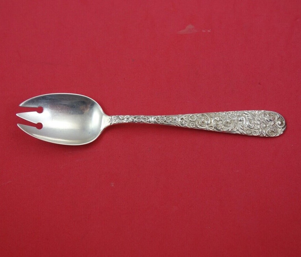 Kirk Jenkins & Jenkins Sterling Silver Repousse Ice Cream Fork 5 7/8" (1 of 2)