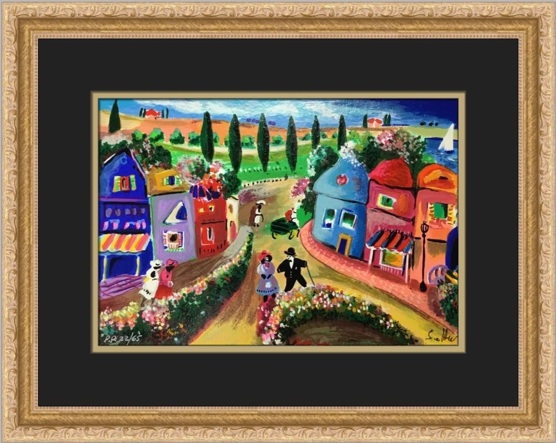 Morning Stroll Serigraph by Shlomo Alter Signed Numbered PP with COA Framed (1 of 5)