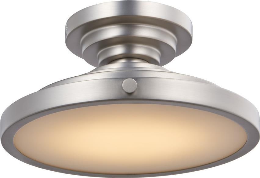 Kalco Pasos Art Deco LED Flush Mount Satin Nickel 10 Inch (1 of 1)