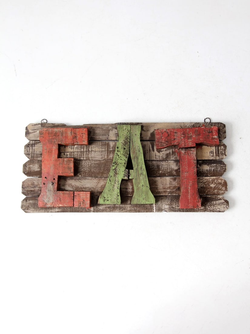 Charming Vintage Rustic Wood Eat Sign for Home Decor (1 of 9)