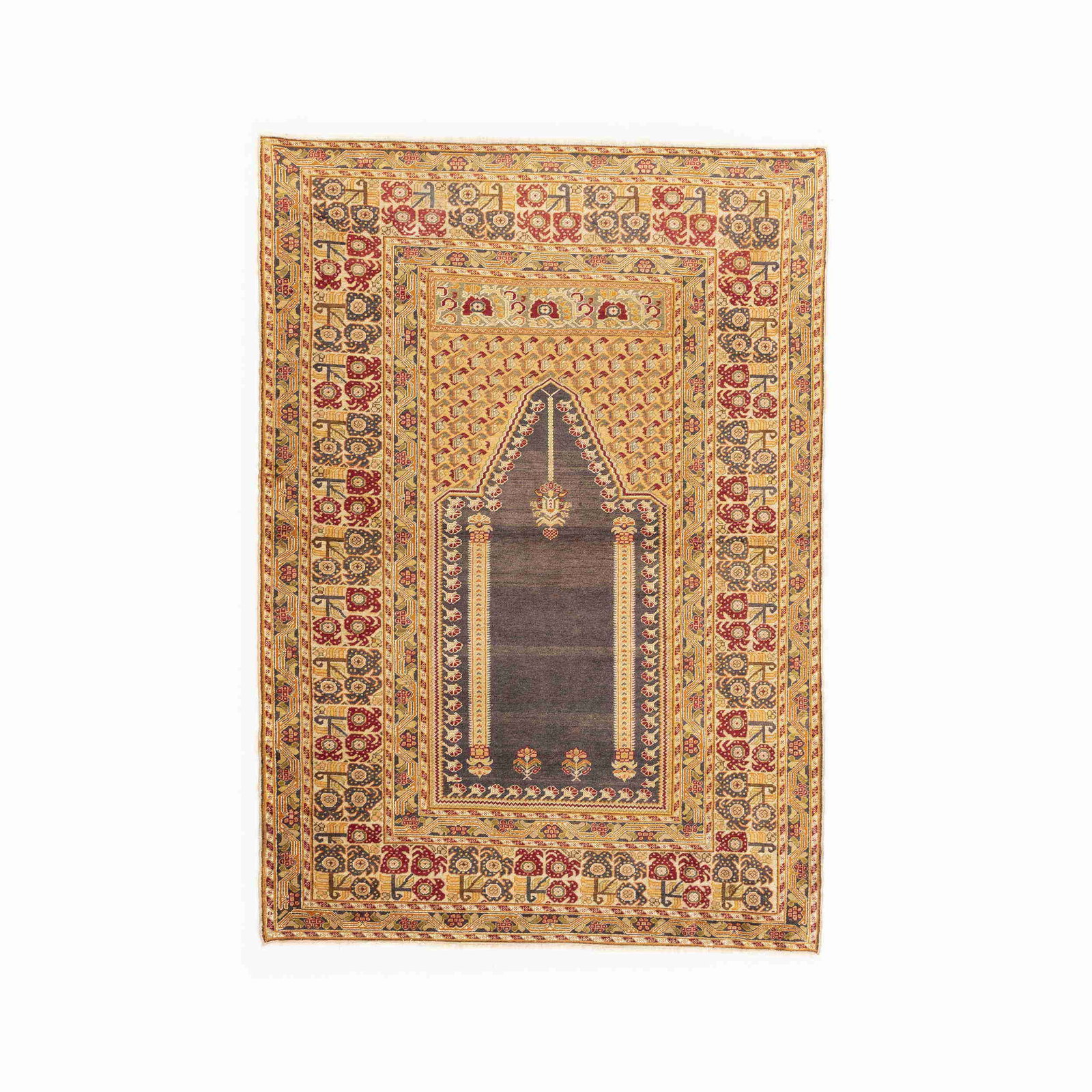 Handmade Kayseri Wool Carpet 52.8 x 74.4 Inches: Handmade Kayseri Wool Carpet 52.8 x 74.4 Inches Discover the beauty of this authentic handmade Kayseri carpet, crafted with care using high-quality wool on wool. This exquisite piece showcases a tradi