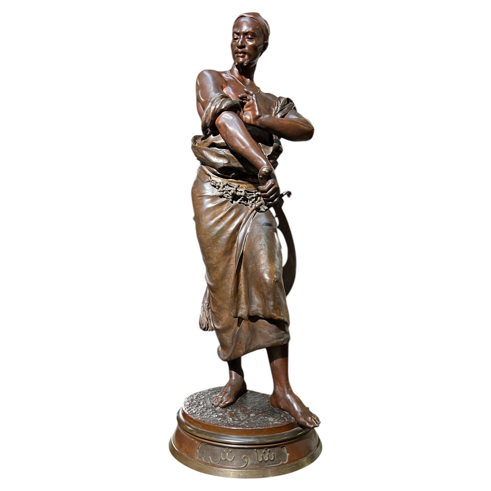 Patinated Bronze Arabian Guard Statue After Georges-Charles Coudray (1 of 11)