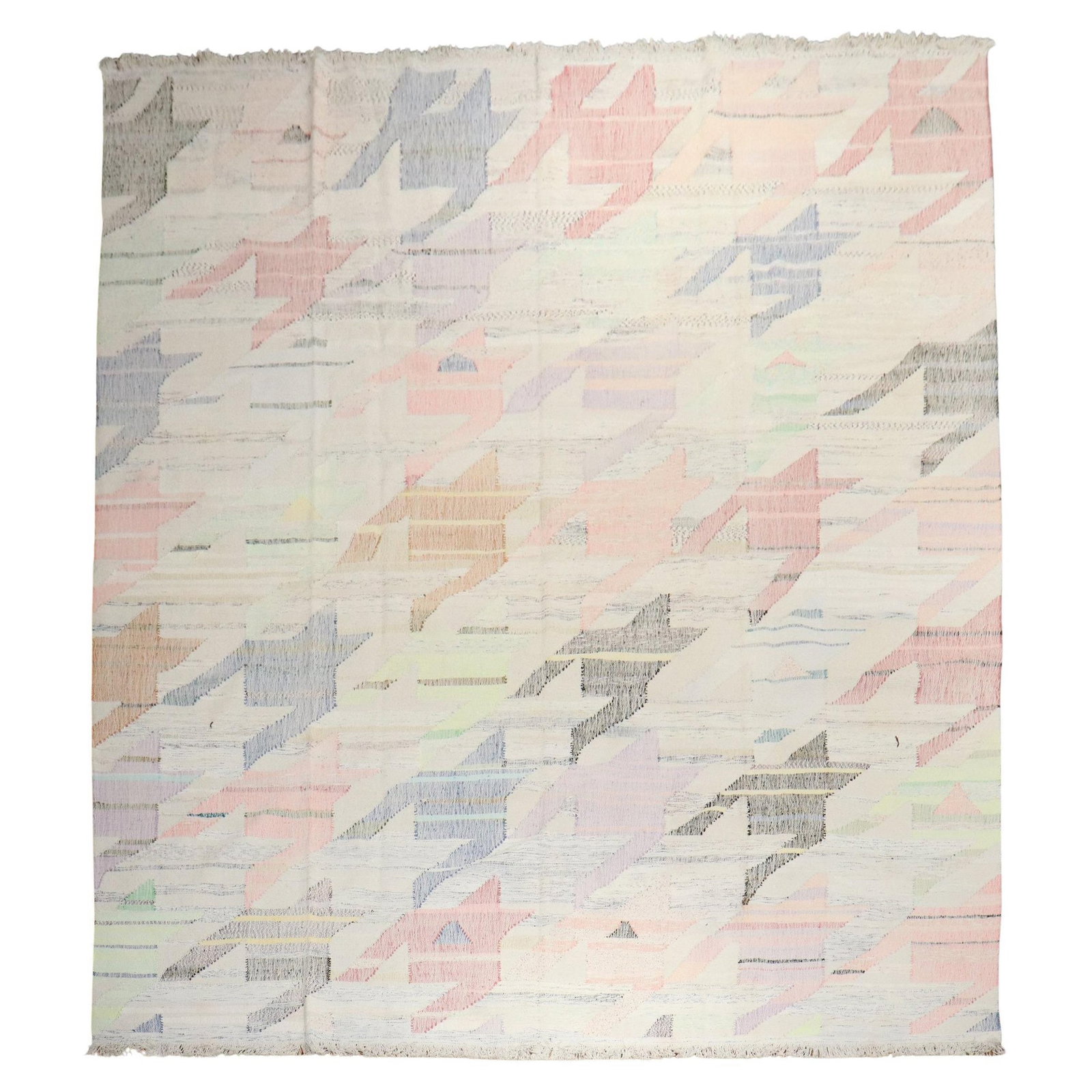 Oversized Vintage Turkish Kilim Rug 11'9 x 14'11 Scandinavian Modern Wool Handmade (1 of 9)