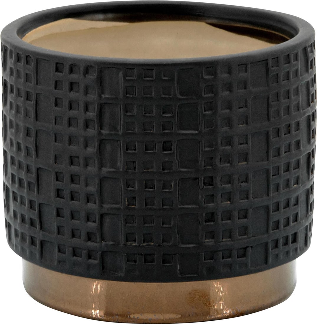 Sagebrook Home Modern Black Gold Ceramic Planters 7H 8W 8D 8L (1 of 3)