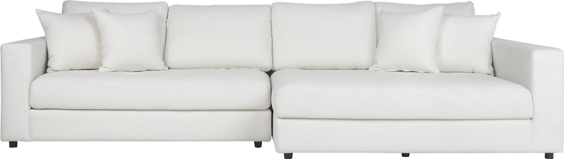 Elegant Ivory Maxine Chaise Sectional Sofa 100% Polyester Upholstery (1 of 1)