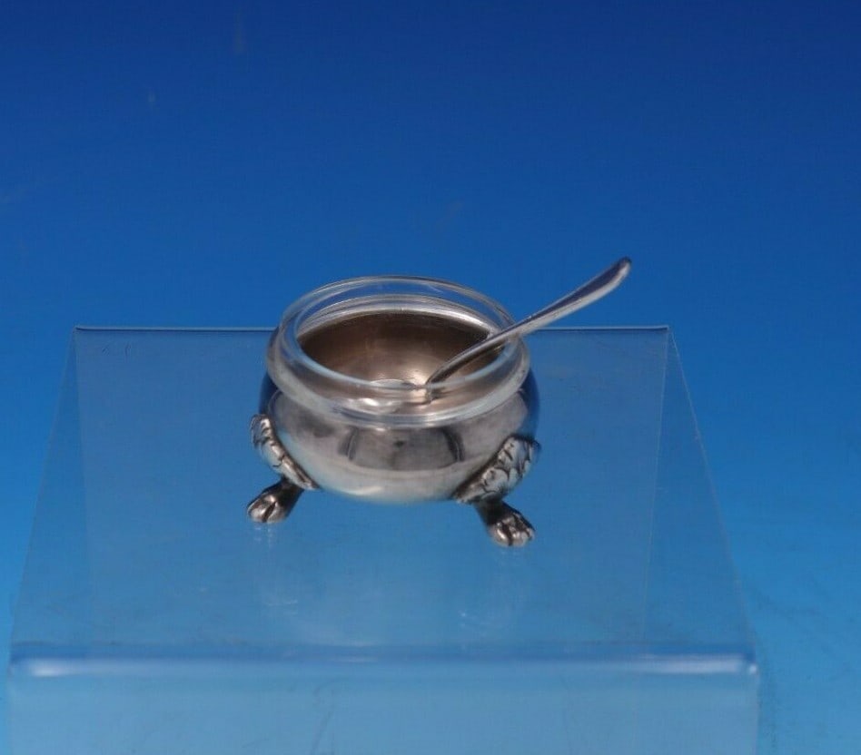 Hacker & Hermann Bougainville Silverplate Salt Dip and Spoon Set (1 of 12)