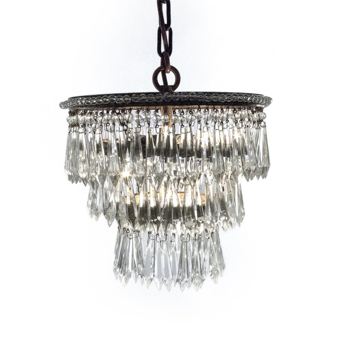 Zentique Ancil Chandelier Copper Crystal Regency Style 15H (1 of 3)