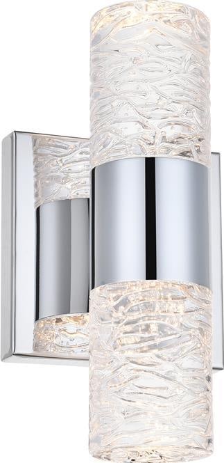 Elegant Lighting Vega Chrome LED Wall Sconce 2 Bulbs Contemporary (1 of 1)
