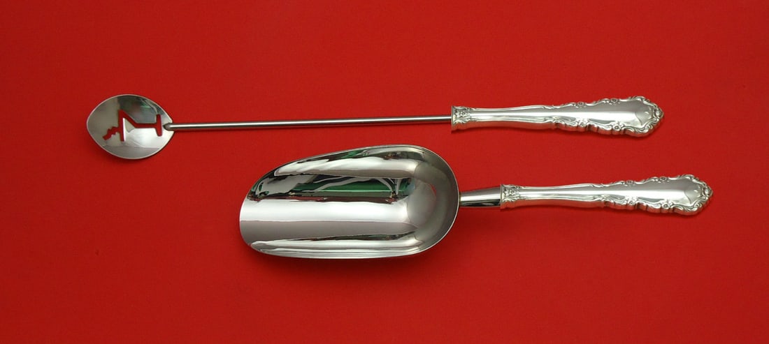 Wallace Shenandoah Sterling Silver Custom Bar Set 2pc Martini Spoon Ice Scoop (1 of 1)
