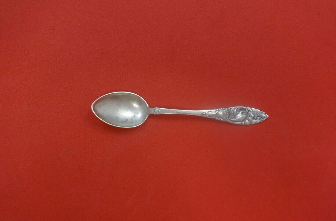 Hestenes Ibis .830 Norwegian Silver Coffee Spoon 4 3/4 inches (1 of 2)