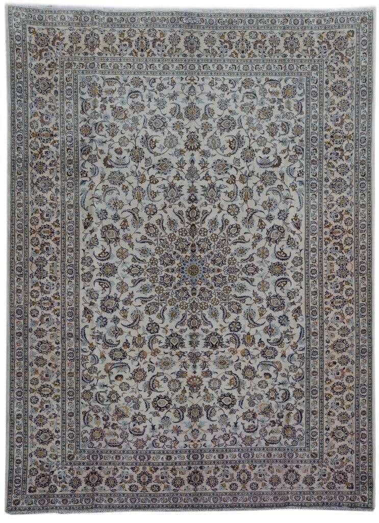 Handcrafted 9'2 x 12'8 Shadsar Kashan Ivory Persian Rug (1 of 6)